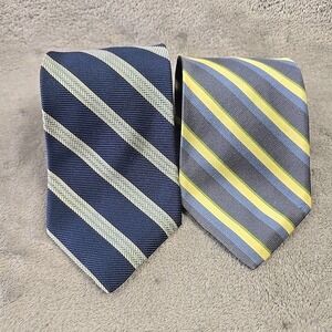 Lot Of 2 Brooks Brothers Silk Tie Multicolor Striped Repp 3.75" Made In USA NWT